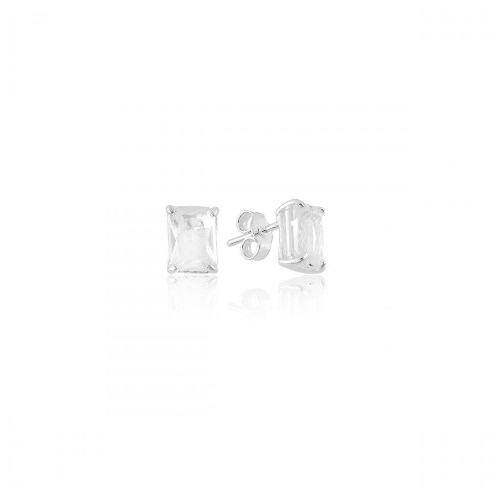 Brinco Retangular Cristal