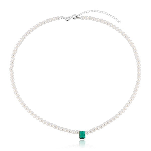 Gargantilha Pérolas e Pedra