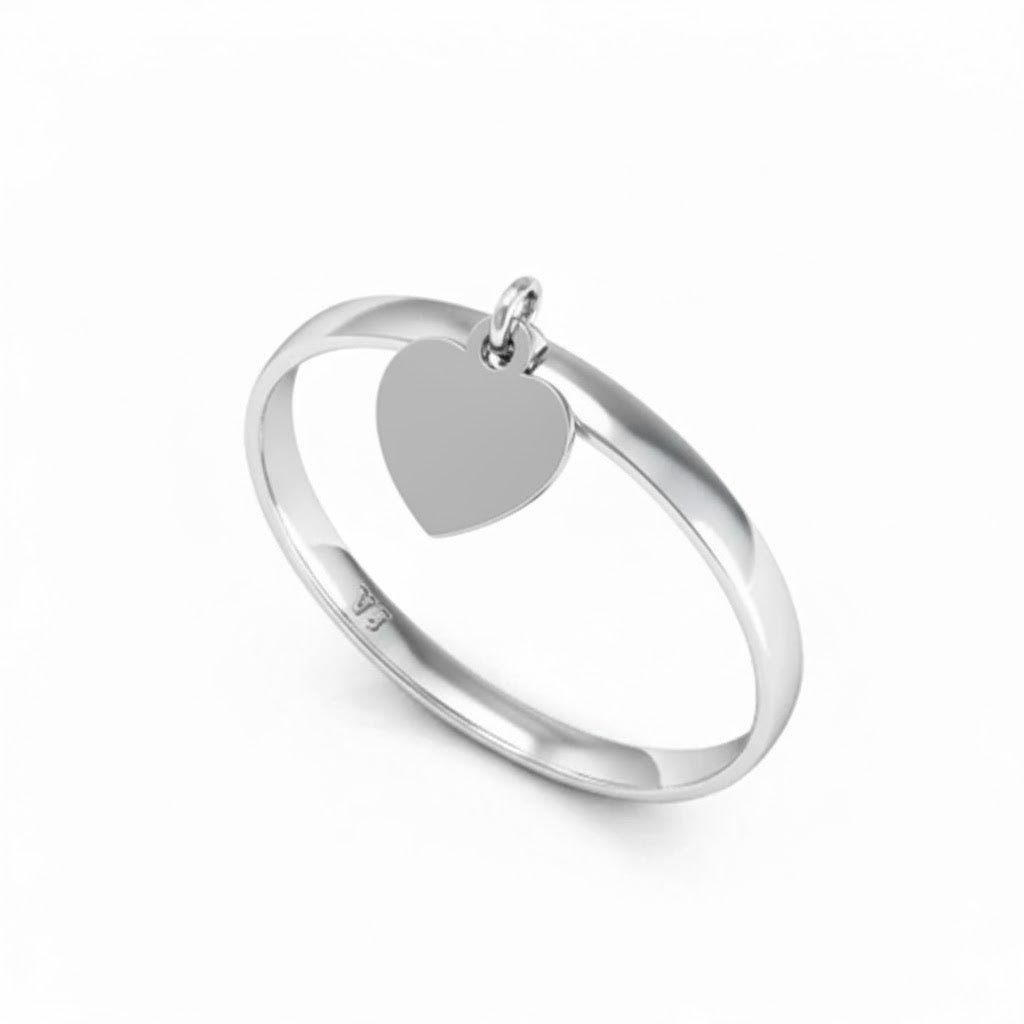 Anel com Pingente de Coração